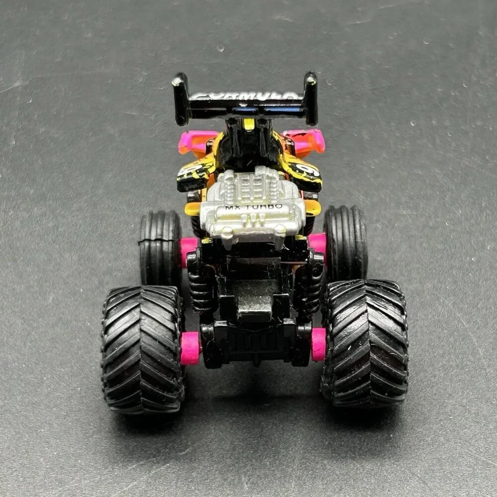 Vintage 90s Micro Machines TEAM LAZER Monster Truck Pink Yellow Galoob Tuff Trax